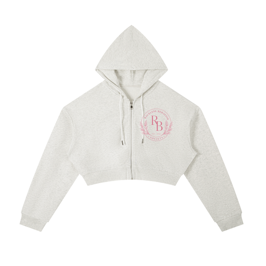 RB Crest Cropped Zip Hoodie