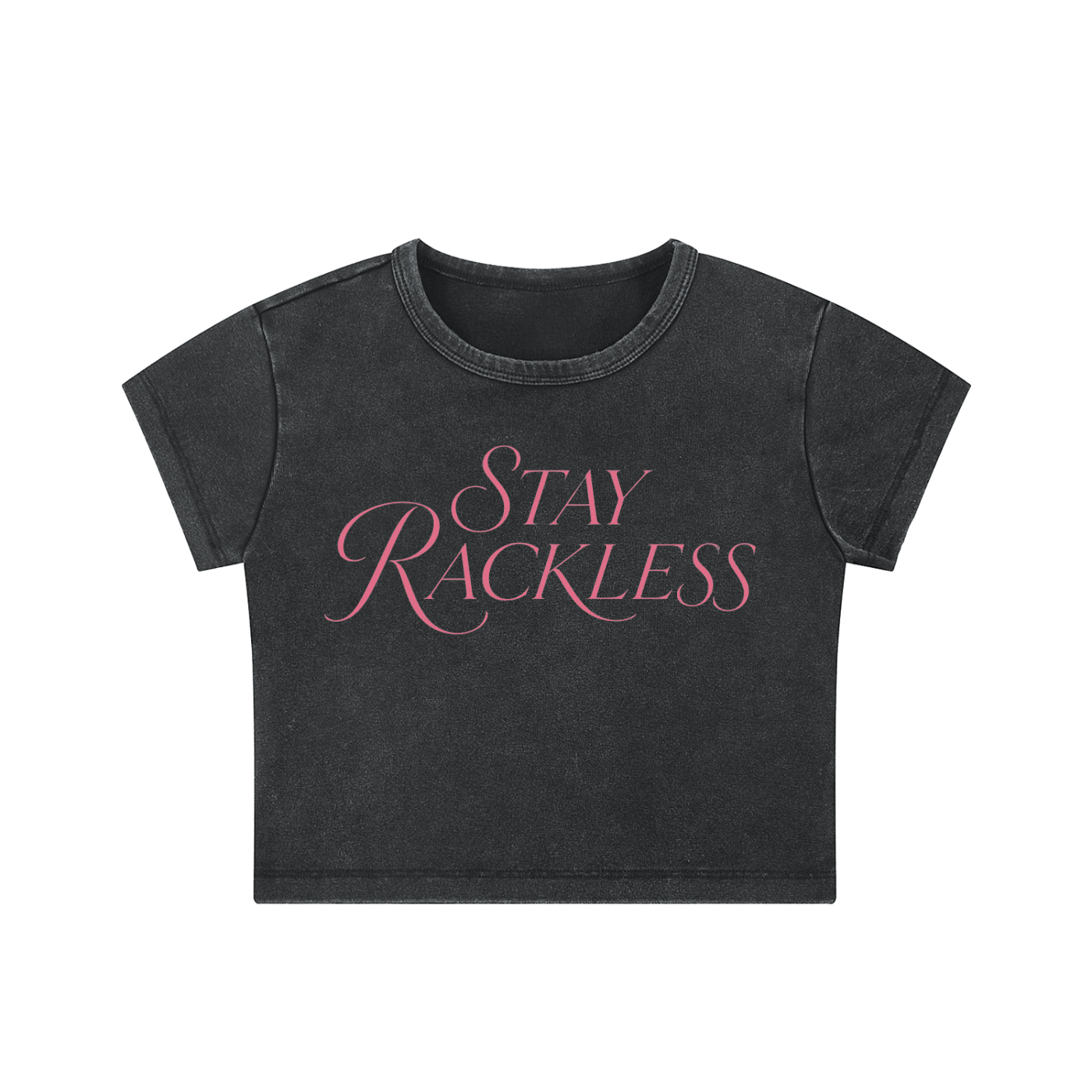 Stay Rackless Snow-Washed Crop Tee