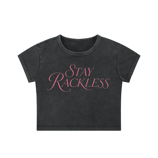 Stay Rackless Snow-Washed Crop Tee