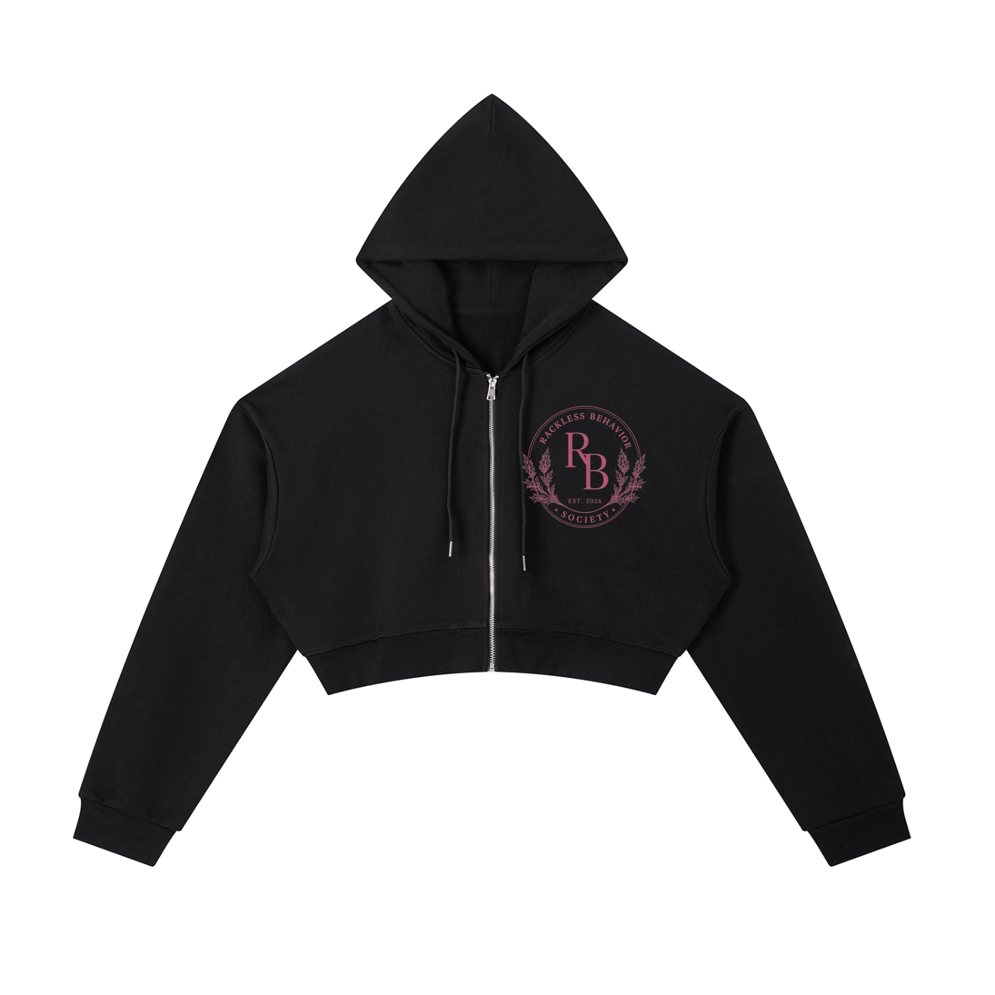 RB Crest Cropped Zip Hoodie